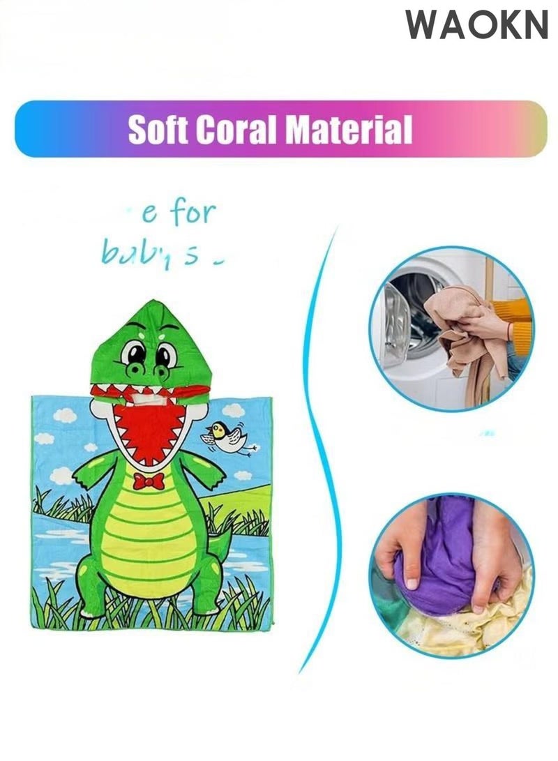 WAOKN Kids Bath Towel for 4-9 Years Toddler , Microfiber Bath Towel Super Soft Robe Poncho Bathrobe , Children's Beach Pool Bath Swim , Quick drying and absorbent , soft and sun resistant,unisex , 70*150CM . - Image 2