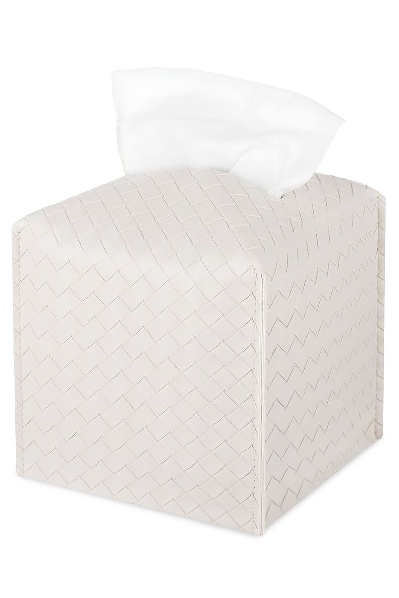 AMROAH Square Tissue Box Cover 13*13*13cm, Decorative PU Leather Facial Paper Organizer Tissue Holder Dispenser Case For Home Office Bathroom Kitchen Tabletop Car Griedge Vanity Countertop - Image 1