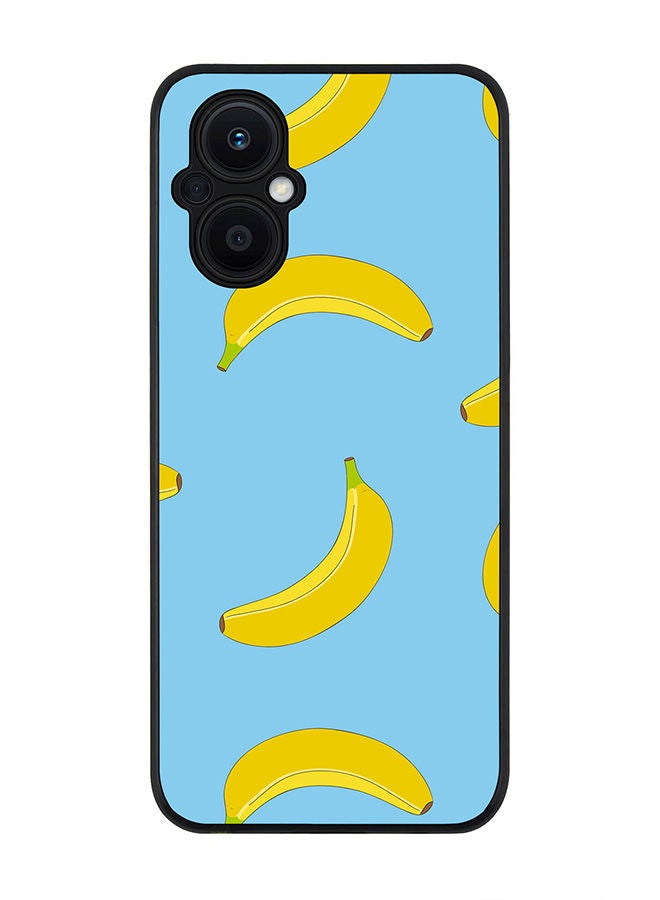 Stylizedd Rugged Black edge case for Oppo Reno7 Z  Slim fit Soft Case Flexible Rubber Edges Anti Drop TPU Gel Thin Cover - Rolling Bananas - Image 1