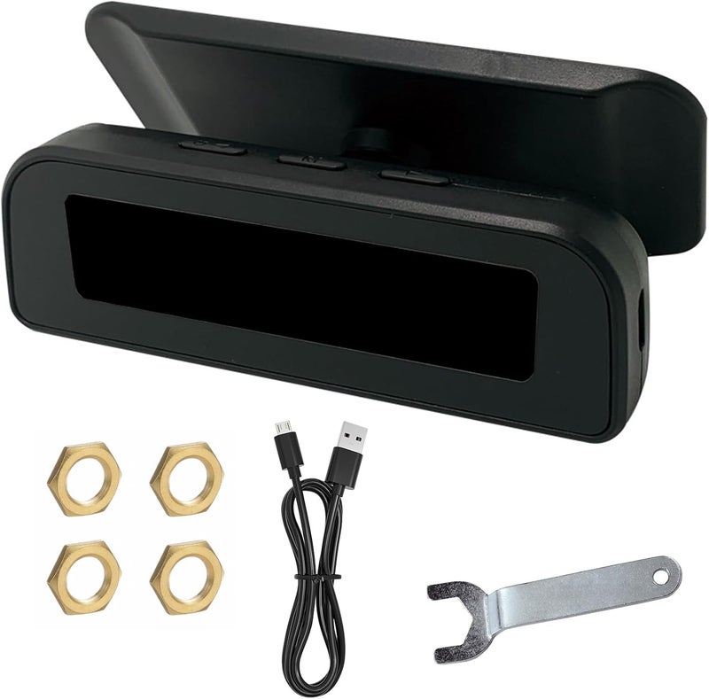 Multi-Vehicle Tire Alert Solar/USB Rechargeable 4 Sensors for Trailer Solar Rechargeable Tire Pressure Monitor - Image 1