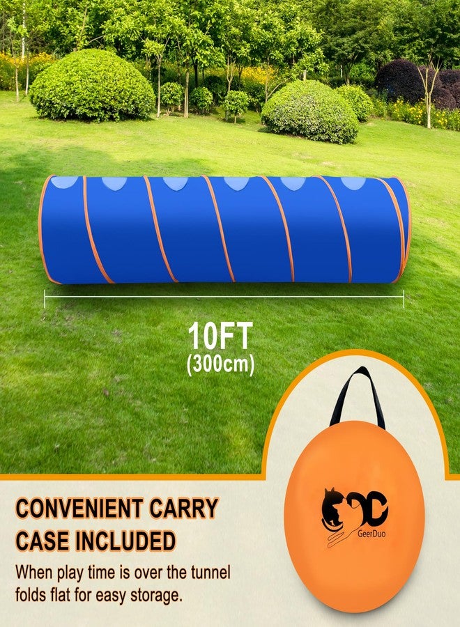 GeerDuo Dog Agility Tunnel with Ventilated mesh, Dog Agility Equipment, Dog Agility Training with Carry Bag (Blue+Orange) - Image 2