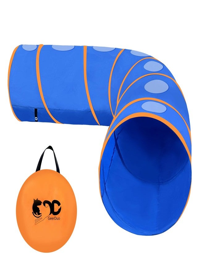 GeerDuo Dog Agility Tunnel with Ventilated mesh, Dog Agility Equipment, Dog Agility Training with Carry Bag (Blue+Orange) - Image 1