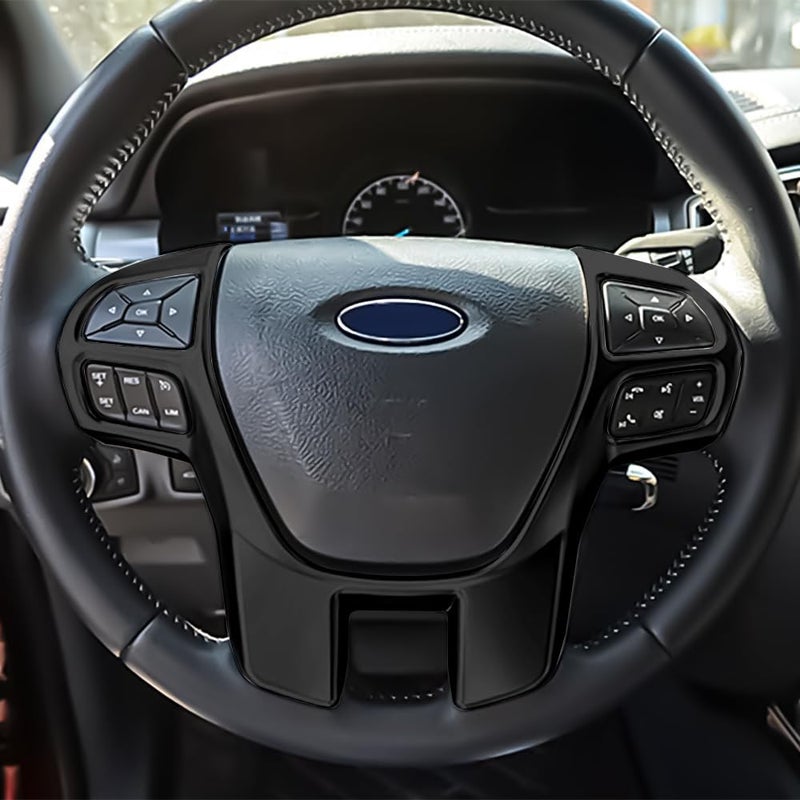 DEMULAX Black Steering Wheel Decoration for Ford - Image 3