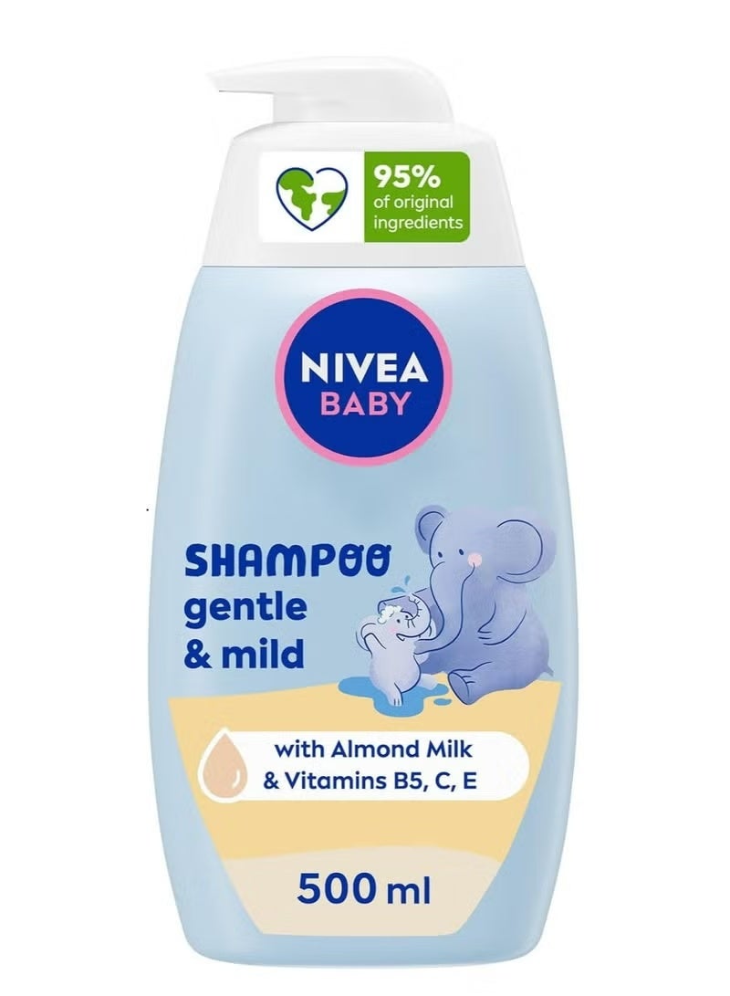 Nivea Gentle & Mild Baby Shampoo with Almond Milk & Vitamins B5, C & E – 500ml (Pack of 2) - Image 2