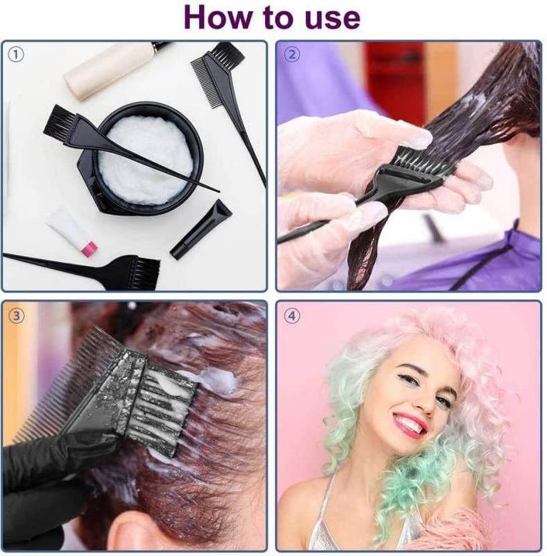 VEDETIC® Professional Use Hair Coloring Dyeing Kit 1 Scissor,1 Bowl, with 3 Hair Dye Brush and 3 Comb Set for Salon and Home Use, Men and Women - Image 5