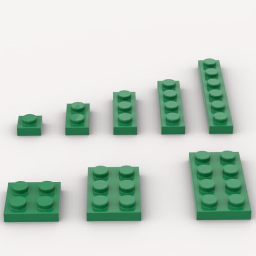 YUJHITP Classic Building Plate Assortment Pack 100Pcs Green Bulk Plates with 8 Size Building Plate Base Plate Compatible with Lego Parts and Pieces Building Bricks for Most BrandsColorGreen - Image 1