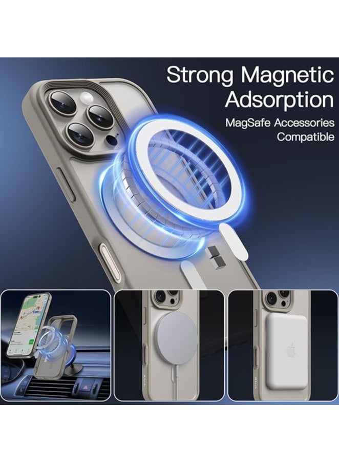Denx Magnetic Case for iPhone 16 Pro Case, Compatible with MagSafe, Plating Luxury Cover, Clear Soft TPU Shockproof Protective Phone Case, (Natural Titanium) - Image 2