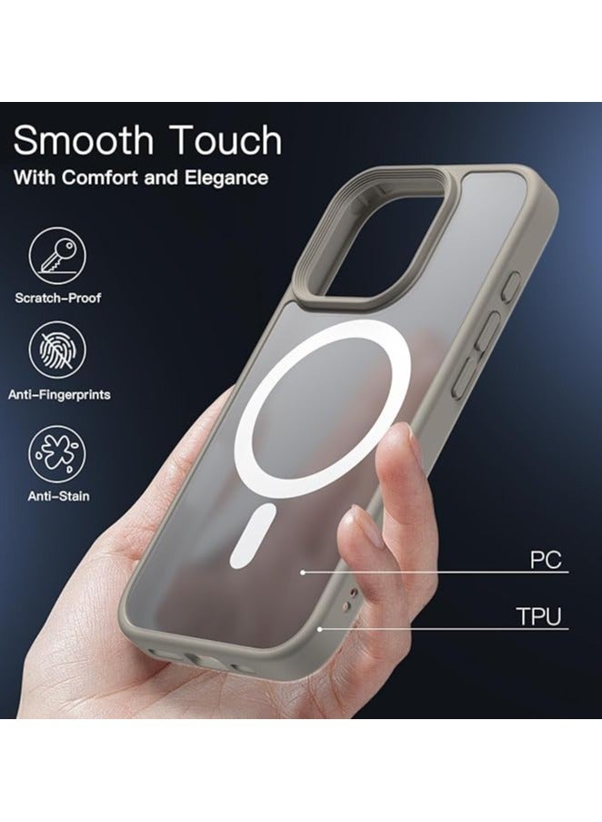 Denx Magnetic Case for iPhone 16 Pro Case, Compatible with MagSafe, Plating Luxury Cover, Clear Soft TPU Shockproof Protective Phone Case, (Natural Titanium) - Image 3