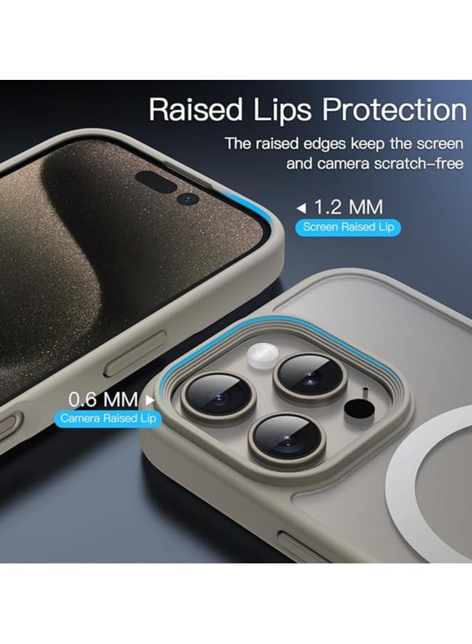 Denx Magnetic Case for iPhone 16 Pro Case, Compatible with MagSafe, Plating Luxury Cover, Clear Soft TPU Shockproof Protective Phone Case, (Natural Titanium) - Image 5