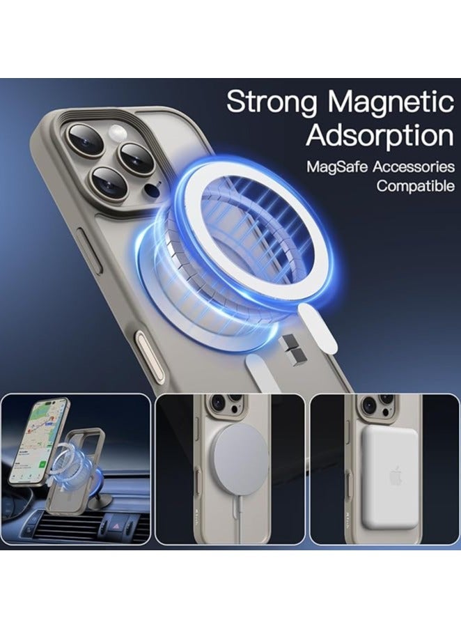 ACLIX Magnetic Case for iPhone 16 Pro Case, Compatible with MagSafe, Plating Luxury Cover, Clear Soft TPU Shockproof Protective Phone Case, (Natural Titanium) - Image 3