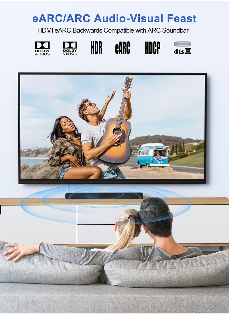 إكسبجلوبال - كابل HDMI ARC/eARC 8K HDMI لمكبرات الصوت 6.6 قدم، كابل HDMI 2.1 Dolby Atmos 48 جيجابت في الثانية HDMI عالي السرعة HDMI، 3 م - Image 1