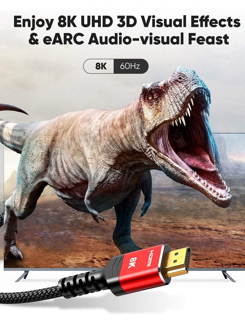 إكسبجلوبال - كابل HDMI ARC/eARC 8K HDMI لمكبرات الصوت 6.6 قدم، كابل HDMI 2.1 Dolby Atmos 48 جيجابت في الثانية HDMI عالي السرعة HDMI، 3 م - Image 1