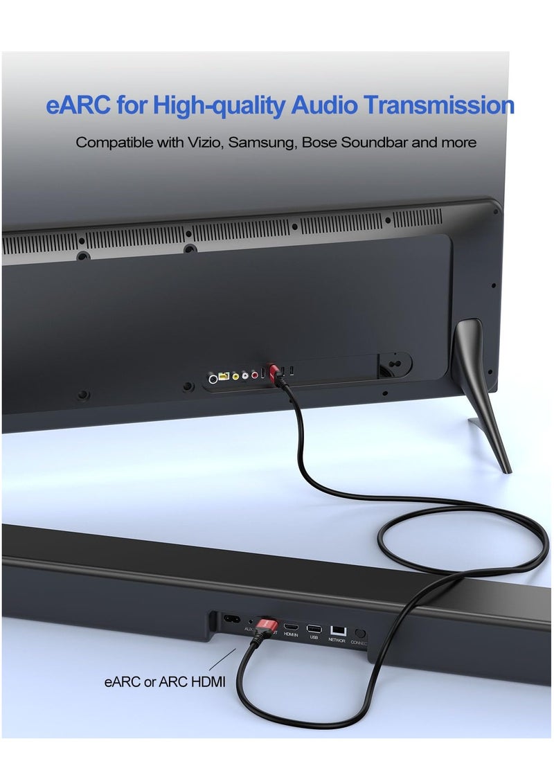 إكسبجلوبال - كابل HDMI ARC/eARC 8K HDMI لمكبرات الصوت 6.6 قدم، كابل HDMI 2.1 Dolby Atmos 48 جيجابت في الثانية HDMI عالي السرعة HDMI، 3 م - Image 1