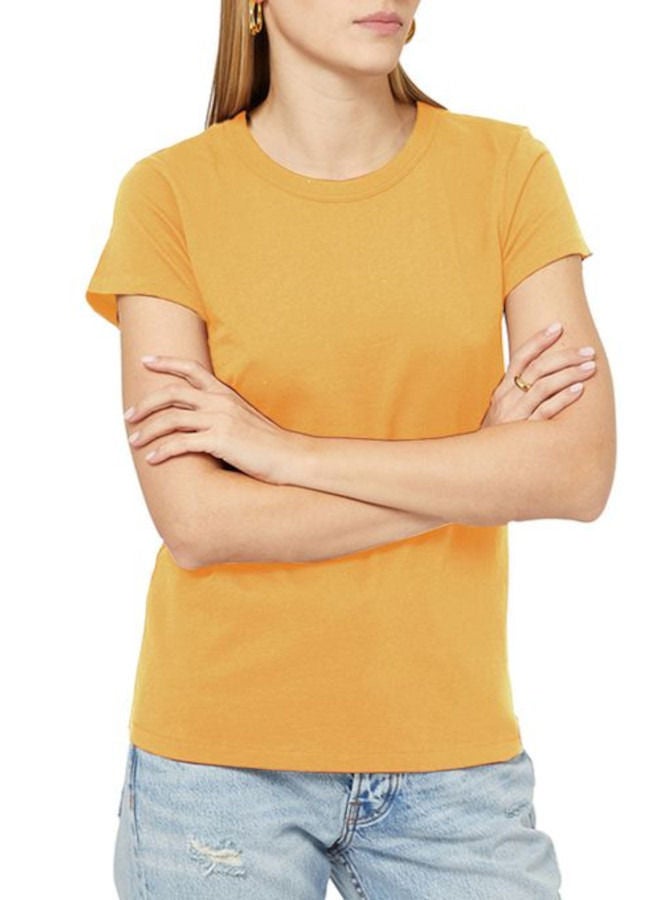 Nileton Regular Fit Cotton T-Shirt - Mustard - For Women  - Image 1