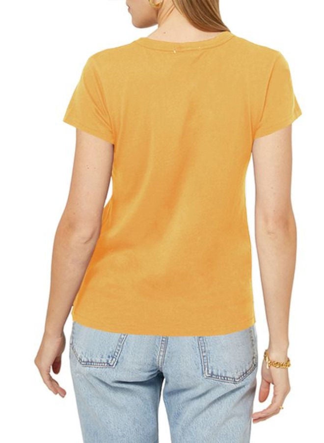 Nileton Regular Fit Cotton T-Shirt - Mustard - For Women  - Image 2