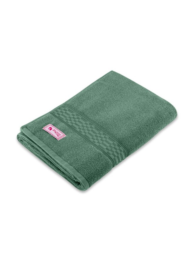 BYFT Home Ultra (Green) Premium Cotton Bath Towel (70 X 140 Cm-Set Of 1) Highly Absorbent, High Quality Bath Linen With Checkered Dobby 550 Gsm  - Image 3
