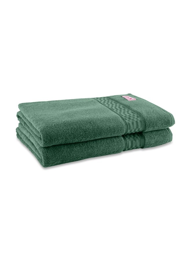 BYFT Home Ultra (Green) Premium Cotton Bath Towel (70 X 140 Cm-Set Of 1) Highly Absorbent, High Quality Bath Linen With Checkered Dobby 550 Gsm  - Image 4