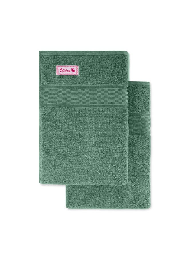 BYFT Home Ultra (Green) Premium Cotton Bath Towel (70 X 140 Cm-Set Of 1) Highly Absorbent, High Quality Bath Linen With Checkered Dobby 550 Gsm  - Image 5