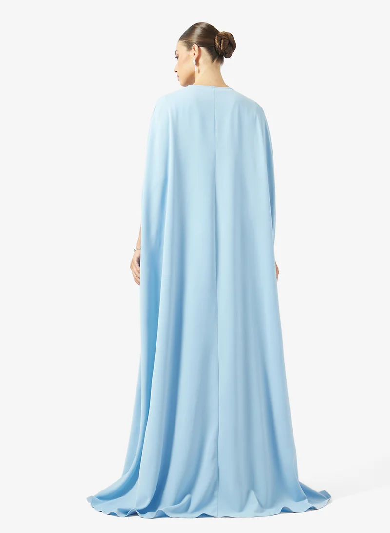Akadia Fashion  EMBELLISHED CAPE 2PCS CREPE DRESS for Women | Best Price UAE