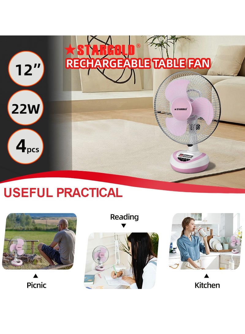 Stargold Rechargeable Oscillating Fan 5 Speed Fan 12inch 22W - Image 2