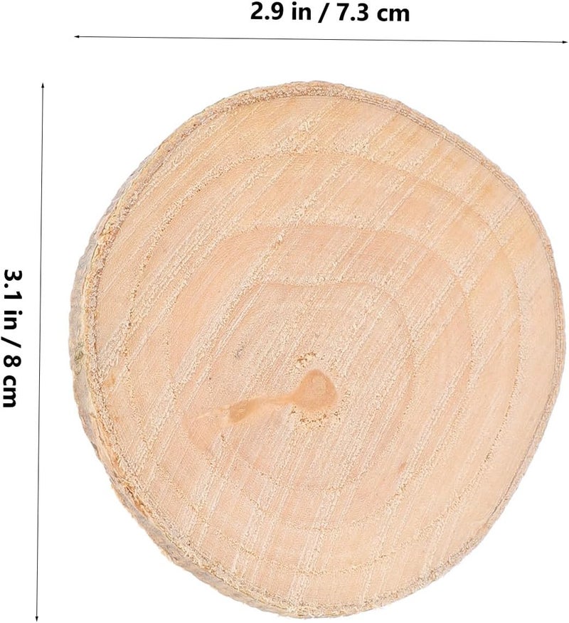 18pcs Natural Wood Slices DIY Craft Wooden Discs 5-8cm Tree Bark Round Cutouts for Miniature Model Making and Wedding Decorations - Image 2