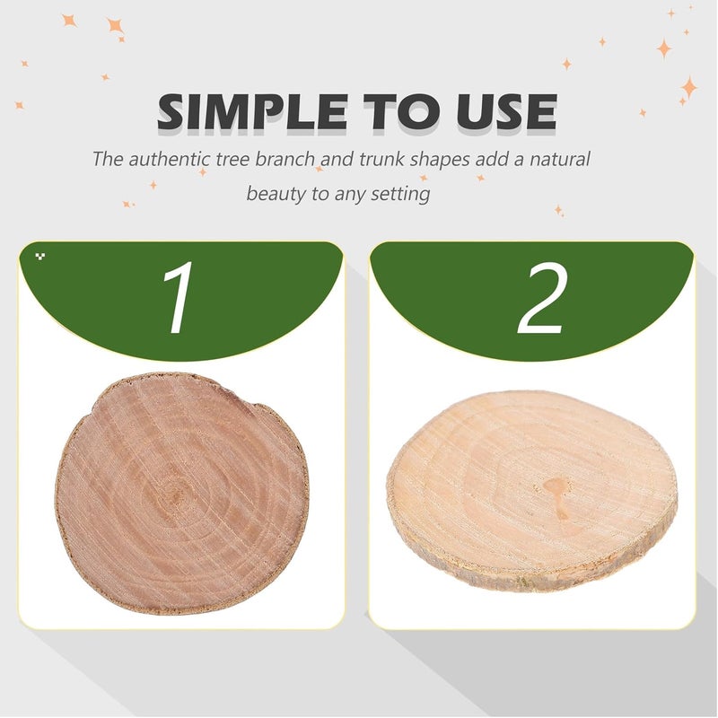 18pcs Natural Wood Slices DIY Craft Wooden Discs 5-8cm Tree Bark Round Cutouts for Miniature Model Making and Wedding Decorations - Image 3