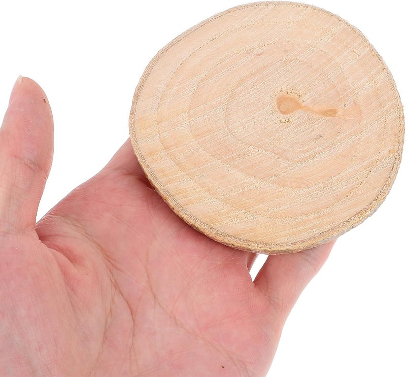 18pcs Natural Wood Slices DIY Craft Wooden Discs 5-8cm Tree Bark Round Cutouts for Miniature Model Making and Wedding Decorations - Image 4