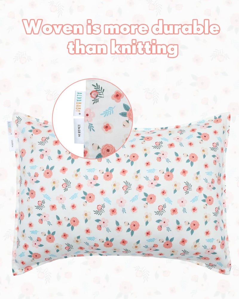 Alvababy Toddler Pillowcases 2 Pack Organic Cotton Kids Pillow Cover Fit 13""X 18"" Or 12""X17"" Envelope For Girl Boy Sleepy Travel(Pillowcase Only) 2Ftp17A - Image 2