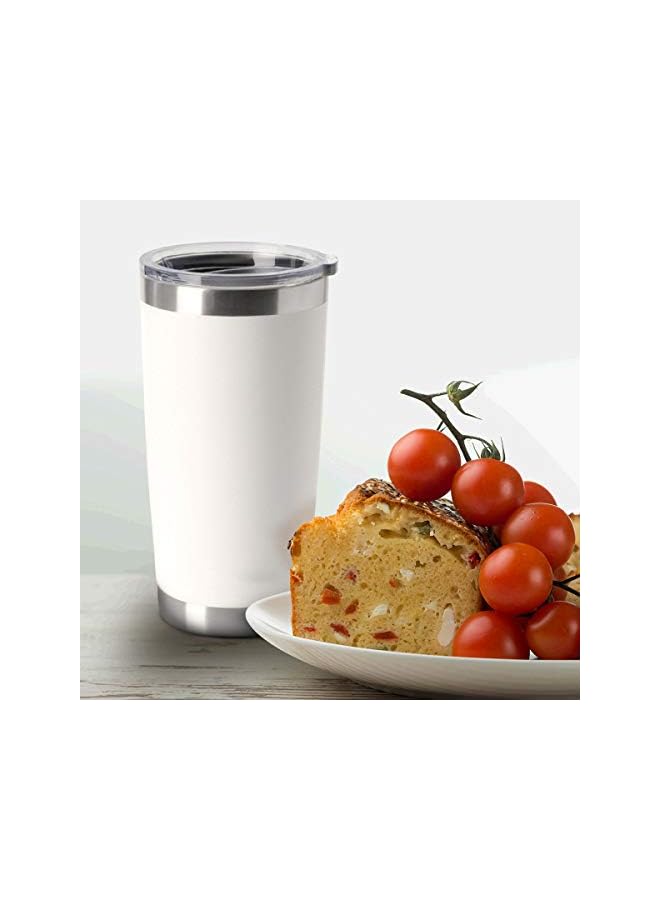 S-TOP 20oz Tumblers Bulk Stainless Steel Cup with Lid Double Wall Vacuum Insulated Coffee Mug for Cold & Hot Drinks 1 Pack, White - Image 3
