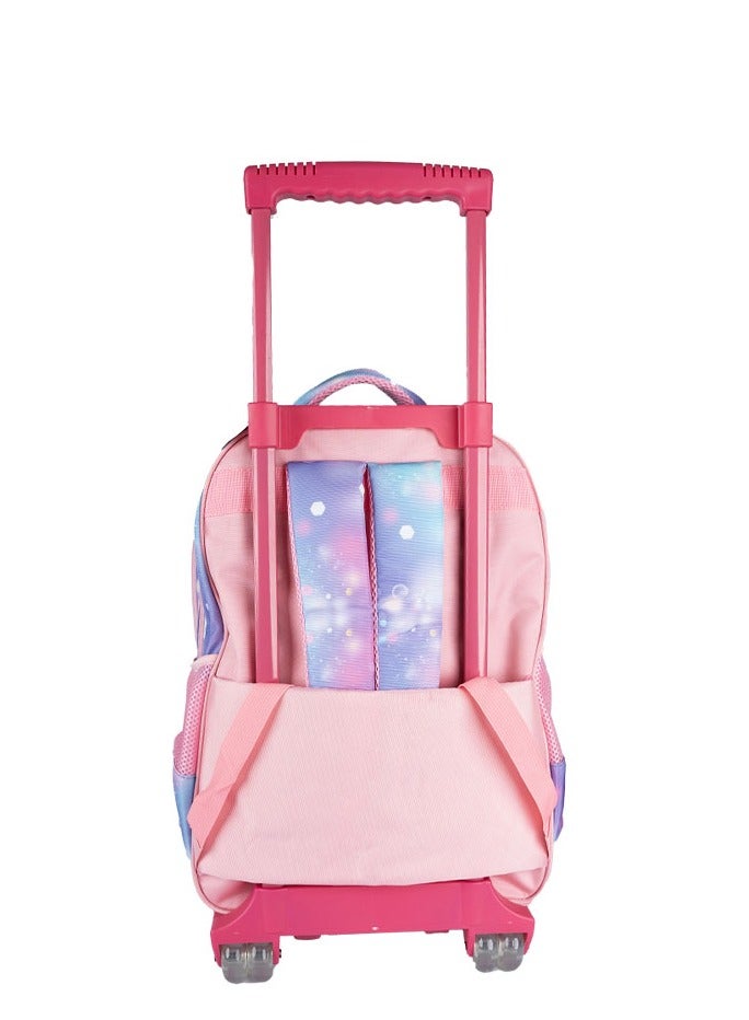 Girl Rolling School Bag 16.5" 3pcs Sets, Lunch Box and pencil case , - Image 5