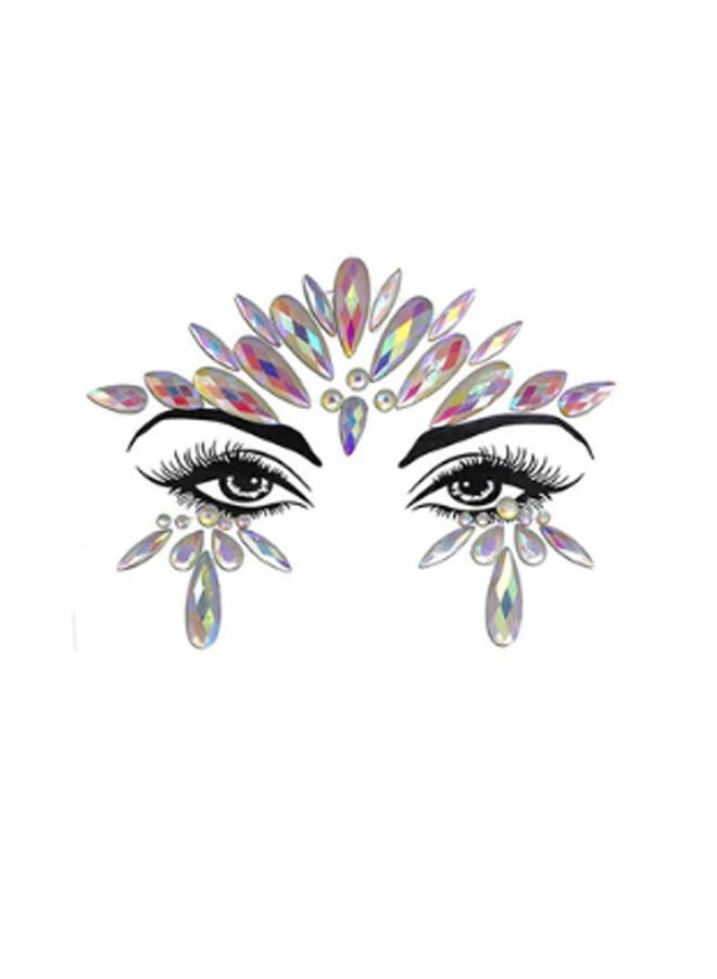 Luminous Mermaid Princess Face Gems Crystal Sticker - Image 1