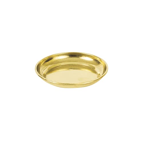 Spillbox Traditional Brass Diya for Puja | Pooja Aarti | Arti Deepak Deepam Oil Lamp for Home Temple Puja Articles Decor Gifts- Micro Plate (4) - Image 3