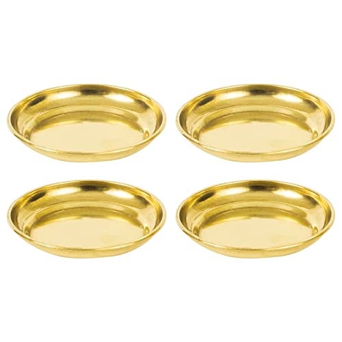 Spillbox Traditional Brass Diya for Puja | Pooja Aarti | Arti Deepak Deepam Oil Lamp for Home Temple Puja Articles Decor Gifts- Micro Plate (4) - Image 1