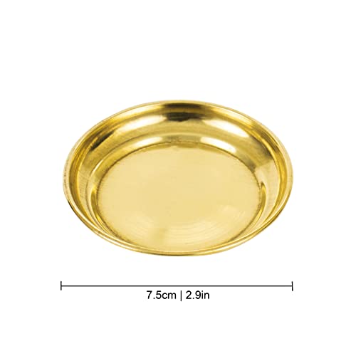 Spillbox Traditional Brass Diya for Puja | Pooja Aarti | Arti Deepak Deepam Oil Lamp for Home Temple Puja Articles Decor Gifts- Micro Plate (4) - Image 5