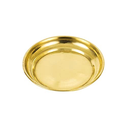 Spillbox Traditional Brass Diya for Puja | Pooja Aarti | Arti Deepak Deepam Oil Lamp for Home Temple Puja Articles Decor Gifts- Micro Plate (4) - Image 2
