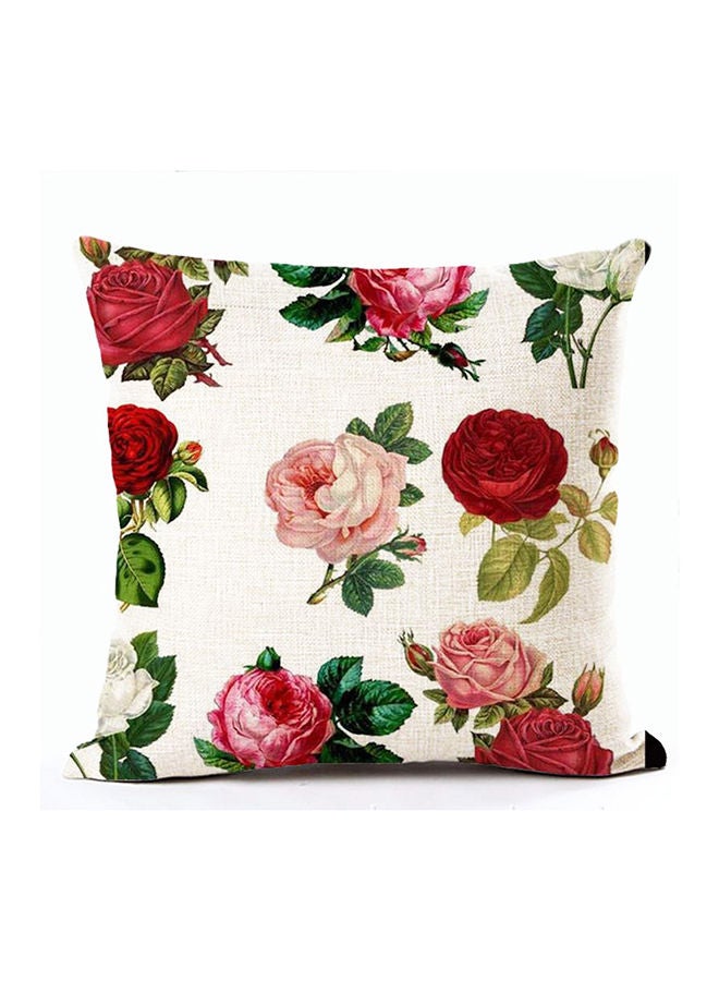 NIBEMINENT Rose Pattern Square Cushion Cover Multicolour 45x45cm