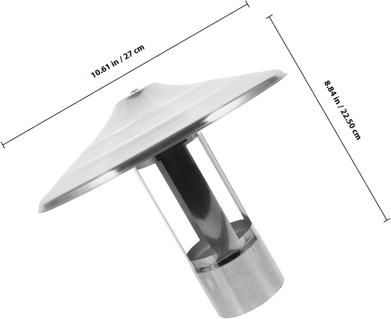 KICHOUSE Stainless Steel Chimney Rain Cover Roof .3cm Diameter Chimney Cowl Rainproof Cover for Outdoor Stove Flue Protection - Image 2