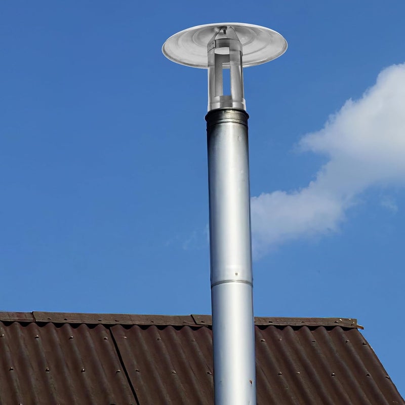 KICHOUSE Stainless Steel Chimney Rain Cover Roof .3cm Diameter Chimney Cowl Rainproof Cover for Outdoor Stove Flue Protection - Image 4