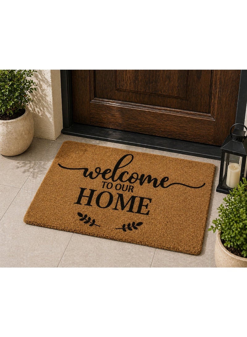 Welcome Door Mat Greeting Design Brown Color 40×60 cm - Image 2