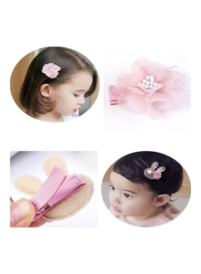 BGM 10-Piece Cartoon Children Bow Hair Rope Rabbit Ears Lace Princess Band Grey - Image 4