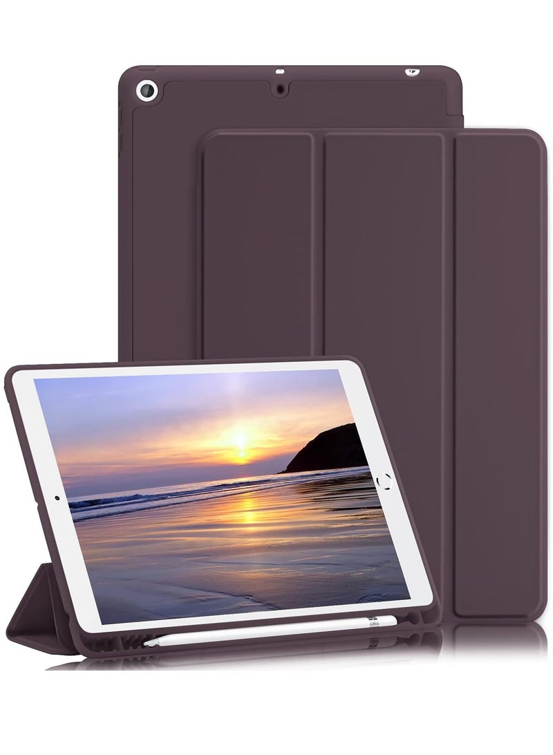 ELTRAZONE iPad 9th/8th/7th Generation Case (2021/2020/2019) - iPad 10.2-Inch Case with Pencil Holder, Slim Soft TPU Back Smart Magnetic Stand (Dark Cherry) - Image 1