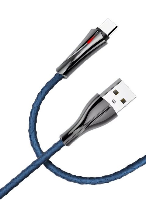 USB C Cable 2.4A Fast Charging 1M Cord Nylon Braided USB Type C Charging Cable With 7 LED Indicator   Compatible for Samsung S21 S20 Note 20 10 9 Huawei P30 P20 Lite