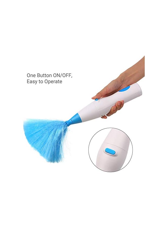 promass Handheld Battery Operated Electric Spin Duster Feather Duster Retractable Microfiber Cleaning Brush Hand Dust Duster Brush Dust Removal Tool with 2 Brush Head - Image 3