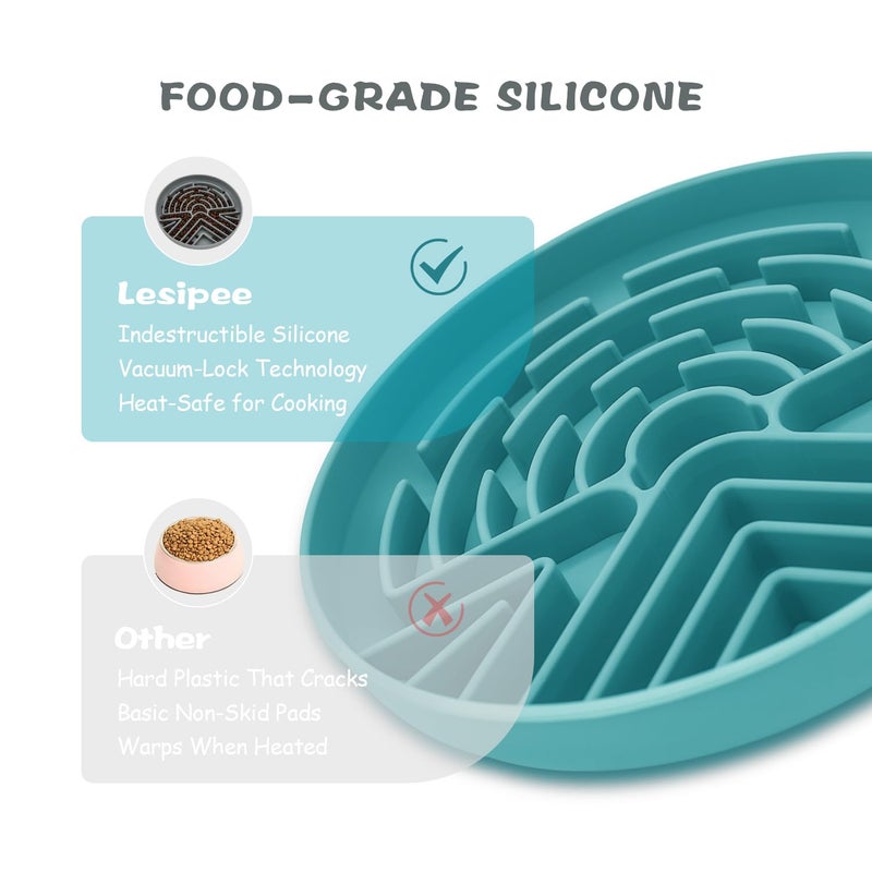Lesipee Slow Feeder Dog Bowl for Large & Small Pets, Anti Choking Puzzle Dog Food Lick Mat with Non-Slip Base, Interactive Pet Slow Eating, Silicone Licking Mat Cat Feeding Bowl for Puppies & Cats - Image 5