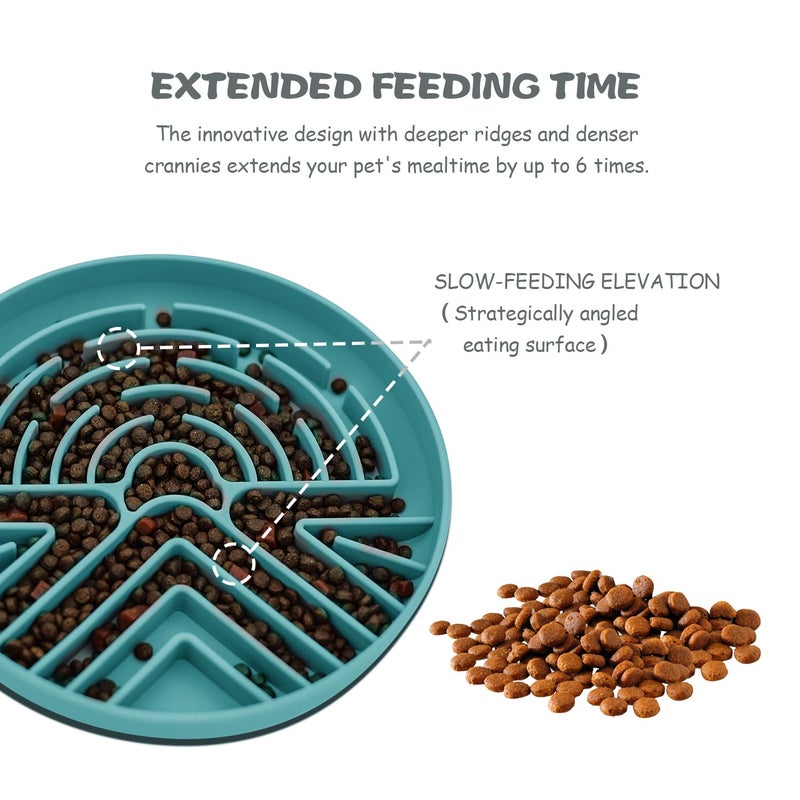 Lesipee Slow Feeder Dog Bowl for Large & Small Pets, Anti Choking Puzzle Dog Food Lick Mat with Non-Slip Base, Interactive Pet Slow Eating, Silicone Licking Mat Cat Feeding Bowl for Puppies & Cats - Image 3