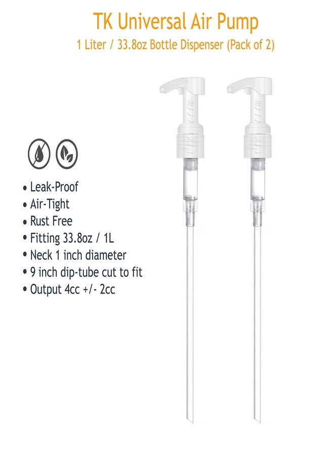 TK FASHION MASK Universal Pump Dispenser (No Rust) for Shampoo and Conditioner Bottle, Fits 1L Bottles (33.8oz), Pack of 2 - Image 2