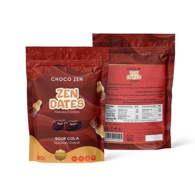 Zen Dates (90g, Sour Cola)Naturally Sweetened No Added Sugar Vegan & Plant-Based Snack Healthy Energy Boost for Travel, Work & Home High Dietary Fiber - Image 2