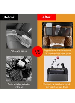 Digipace Car Organizer Bag, Between Seats Mesh Pocket, Car Large Capacity Back Storage, Purse Holder, Brown  - Image 5