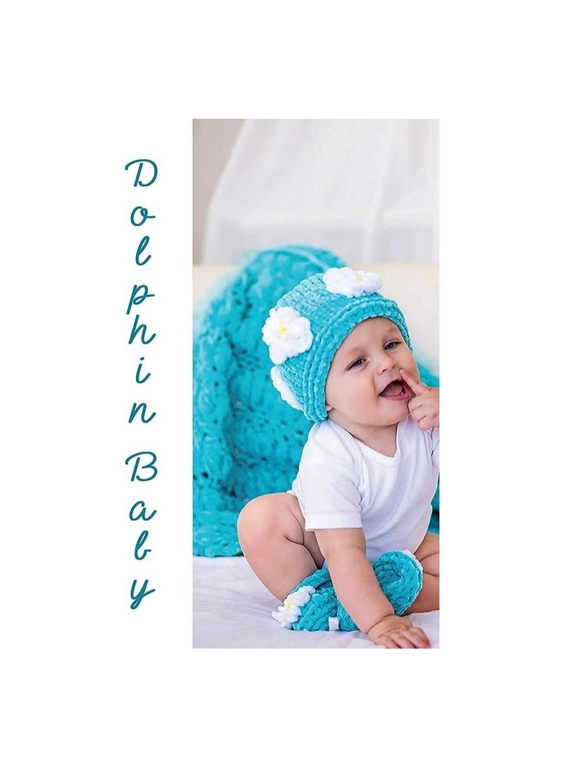 خيوط قطيفه حياكة دولفين بيبي من هيمالايا، 2 بكرة 264 ياردة 2 × 100 غرام، خيوط بطانية اطفال كبيرة للغاية (80330) - Image 3