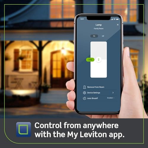 Leviton Decora Smart Dimmer Plug, Wi-Fi 2nd Gen, Works with Matter, My Leviton, Alexa, Google Assistant, Apple Home/Siri & Wire-Free Anywhere Companions for Switched Outlet, D23LP-1RW, White - Image 4